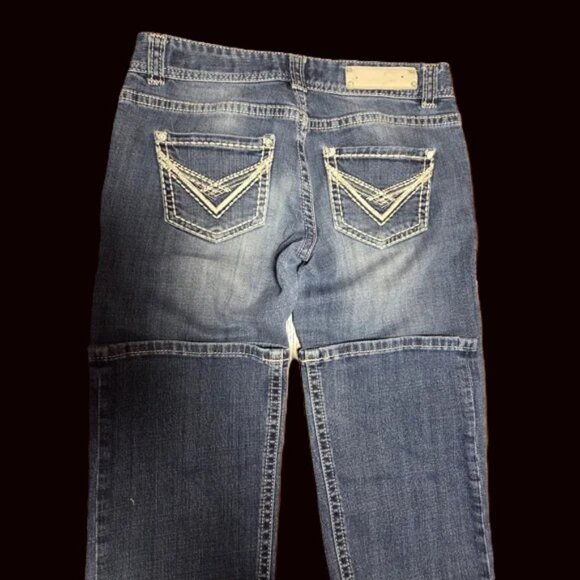 Rock & Roll Cowgirl Western Low Rise Boot Cut Jeans - Picture 3 of 5